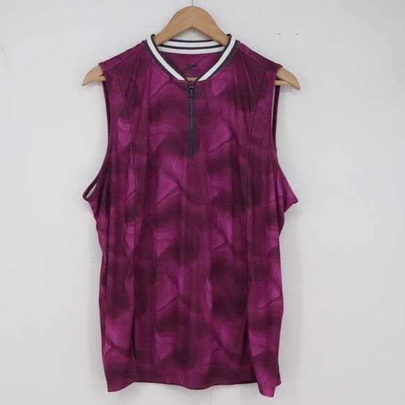 Slazenger Tops - Slazenger Golf Top Womens XXL Quarter-Zip Purple Swirl Sleeveless Excellent
